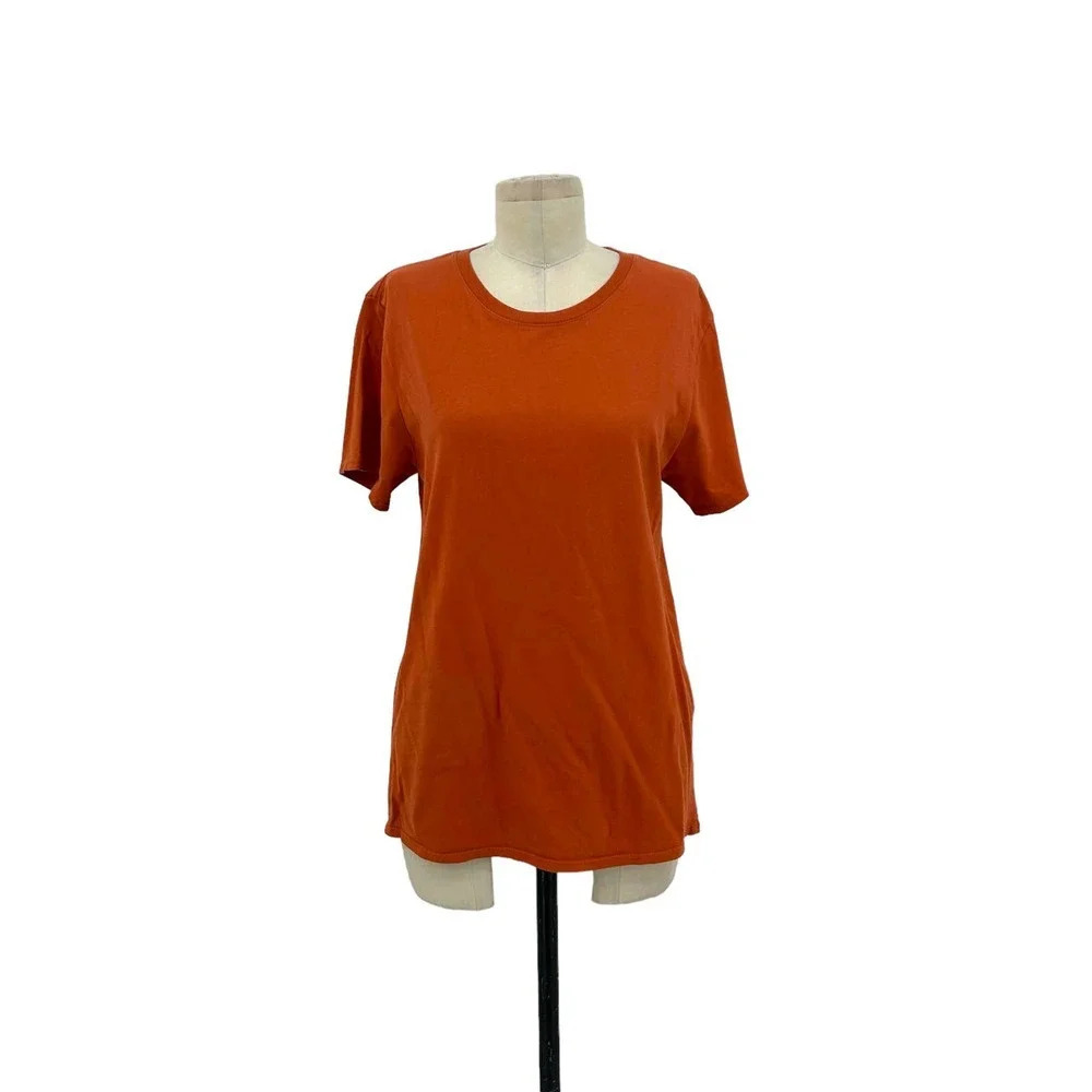 Talentless Scallop Crew Neck Tee Short Sleeve T-Shirt Canyon Orange Medium‎